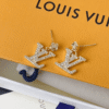 Louis Vuitton Lv Charm Drop Earrings Gold-Tone