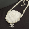 Chanel Pearl Choker Necklace With Star And Cc Pendant Silver-Tone