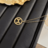 Hermès H Circle Pendant Necklace Gold-Tone