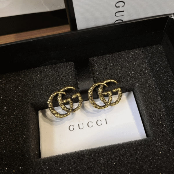 Gucci Interlocking G Small Hoop Earrings Gold-Tone
