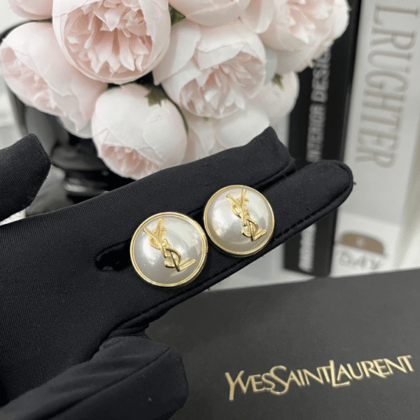 Yves Saint Laurent Cassandre Logo Tassel Earrings Gold-Tone