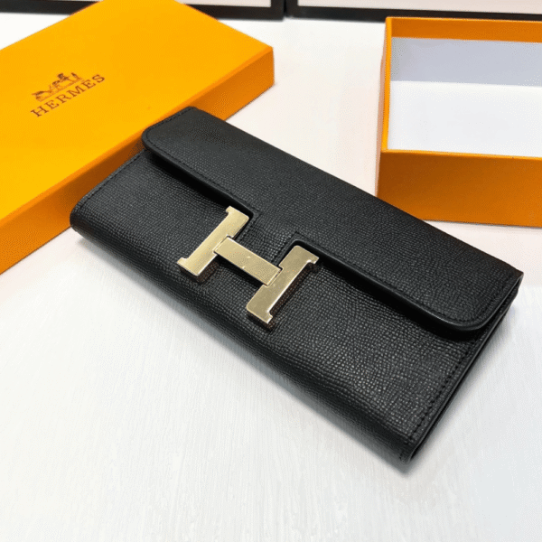 3-497 Hermès Constance Long Wallet Black 7.5 Inches