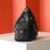 3-5.png Chanel 25 Small Handbag Grained And Gold Tone Metal Black 10.2 Inches As5293 B20304 94305