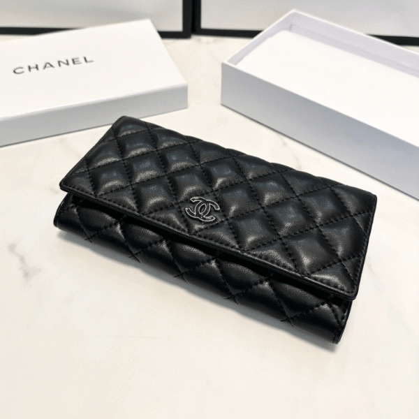 Chanel Classic Small Flap Wallet Black Caviar Silver Hardware 4.7 Inches