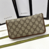 3-505 Gucci Horsebit 1955 Zip-Around Wallet Gg Supreme 7.5 Inches