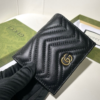 Gucci Gg Marmont Card Case Wallet Black 4.5 Inches