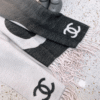 Chanel No. 5 Logo Cashmere Wool Scarf Black/White 70.8 Inches