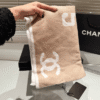 3-528.png Chanel No. 5 Logo Cashmere/Wool Scarf Beige/White 70.8 Inches