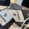 Chanel Logo Cashmere Scarf Grey/White 74.8 Inches