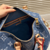 3-568 Louis Vuitton Keepall 30 Denim Monogram Blue 12 Inches