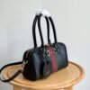Gucci Borsetto Medium Boston Bag Black Leather 11 Inches 866732 AAGIQ 1053