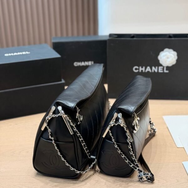 Chanel Ultimate Soft Hobo Bag Silver Hardware Black 15 Inches