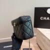 3-63 Chanel Small Secret Box Bag Quilted Leather Gold Tone Black 6.3 Inches