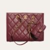 Chanel Small Shopping Bag Gold Tone Burgundy 12.2 Inches AS4940 B17067 NY570