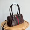3-8-1.jpg Gucci Borsetto Medium Boston Bag Suede Leather Dark Brown 11 Inches 866732 AAGIR 2146
