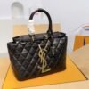 Saint Laurent Calfskin Leather Handbag Black 33Cm