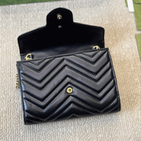 Gucci Gg Marmont Woc Chain Shoulder Bag Black 7.9 Inches