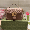 Gucci Gg Marmont Top Handle Chain Shoulder Bag Nude 8.3 Inches