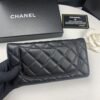 Chanel Quilted Classic Long Flap Wallet With Silver Hardware Black 7.6 Inches