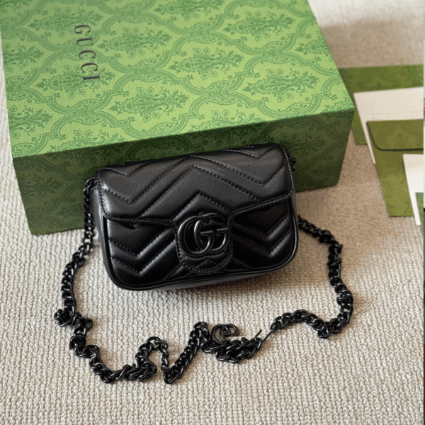 Gucci Gg Marmont Mini Belt Bag Black 6.5 Inches