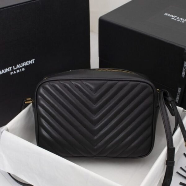 3-93 Saint Laurent Lou Camera Bag In Quilted Black Gold Leather 9 Inches 612544Dv7071000