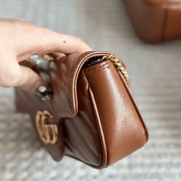 Gucci Gg Marmont Small Chain Shoulder Bag Brown 8.7 Inches