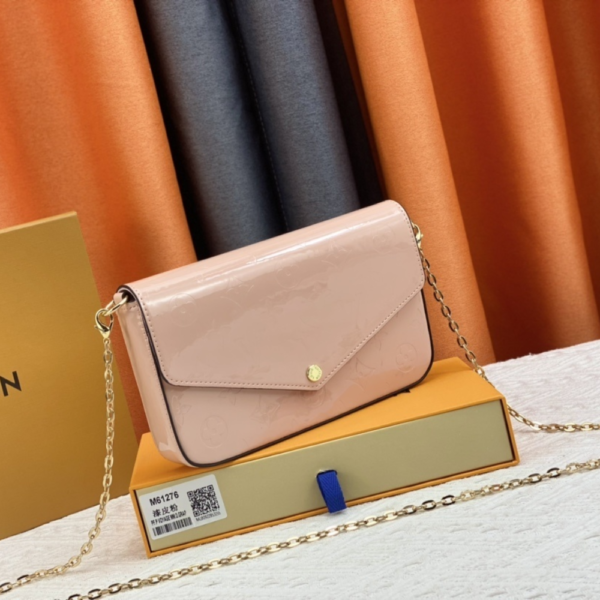 Louis Vuitton Pochette Félicie Monogram Empreinte Rose Ballerine 8.3 Inches M82608