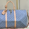309 Louis Vuitton Keepall Bandoulière 50 Blue 19.7 Inches M25334