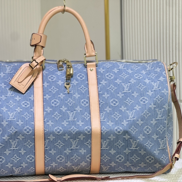 309 Louis Vuitton Keepall Bandoulière 50 Blue 19.7 Inches M25334