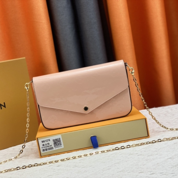 Louis Vuitton Pochette Félicie Monogram Empreinte Rose Ballerine 8.3 Inches M82608