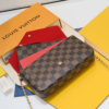 Louis Vuitton Pochette Félicie Damier Ebene Cerise Red 8.3 Inches N40492