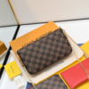 Louis Vuitton Pochette Félicie Damier Ebene Cerise Red 8.3 Inches N40492