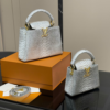 Louis Vuitton Capucines Mini Silver Grey 8.3 Inches