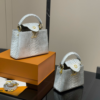 Louis Vuitton Capucines Mini Silver Grey 8.3 Inches