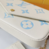 Louis Vuitton Pochette Félicie Monogram Empreinte Latte White / Candy Blue 8.3 Inches M83025