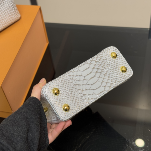 Louis Vuitton Capucines Mini Silver Grey 8.3 Inches