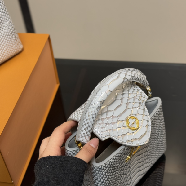 Louis Vuitton Capucines Mini Silver Grey 8.3 Inches