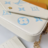 Louis Vuitton Pochette Félicie Monogram Empreinte Latte White / Candy Blue 8.3 Inches M83025