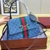 Gucci Paparazzo Medium Top Handle Bag Blue Denim 12.6 Inches