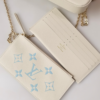 Louis Vuitton Pochette Félicie Monogram Empreinte Latte White / Candy Blue 8.3 Inches M83025