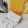 Louis Vuitton Pochette Félicie Monogram Empreinte Latte White / Candy Blue 8.3 Inches M83025