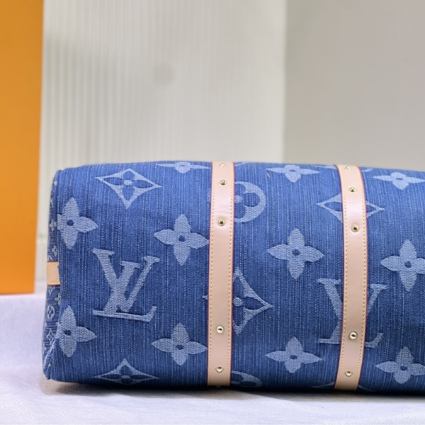 Louis Vuitton Keepall Bandouliere Denim Blue 17.7 Inches M24315