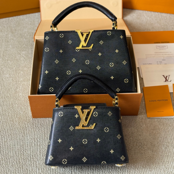 Louis Vuitton Capucines Mini Monogram Starry Night Black 7.9 Inches
