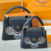 Louis Vuitton Capucines Mini Wild At Heart Leopard Motif Black 7.9 Inches