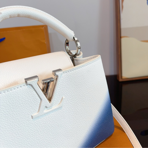 374-2 Louis Vuitton Capucines BB Gradient Blue White 10.6 Inches