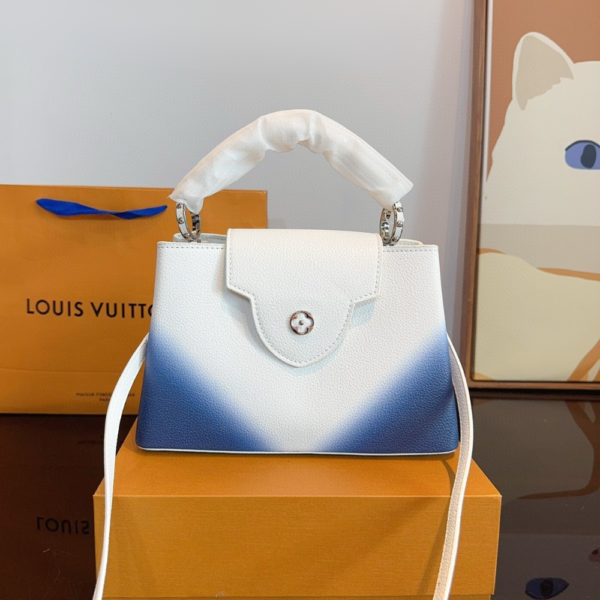 376-2 Louis Vuitton Capucines BB Gradient Blue White 10.6 Inches
