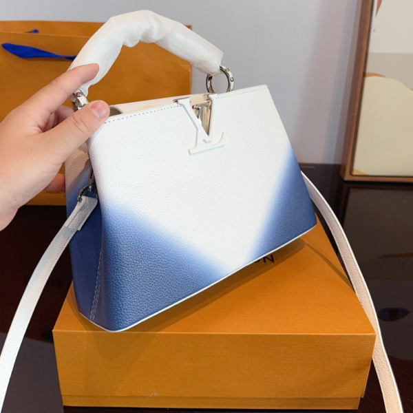 379-2 Louis Vuitton Capucines BB Gradient Blue White 10.6 Inches