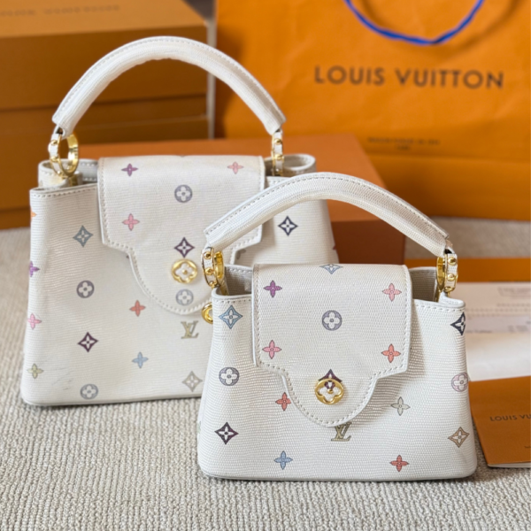 Louis Vuitton Capucines Mini Multicolor Monogram White 7.9 Inches
