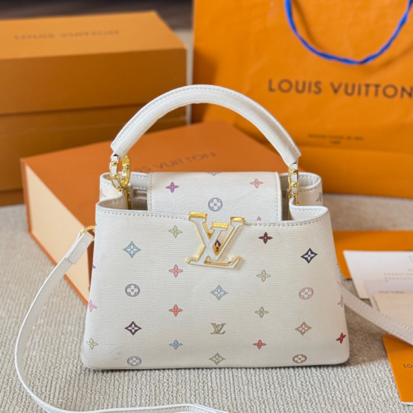 Louis Vuitton Capucines Mini Multicolor Monogram White 7.9 Inches