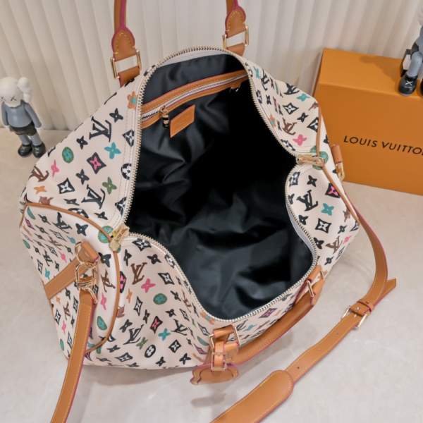 Louis Vuitton Keepall Bandoulière 50 Bag White 19.7 Inches M25233